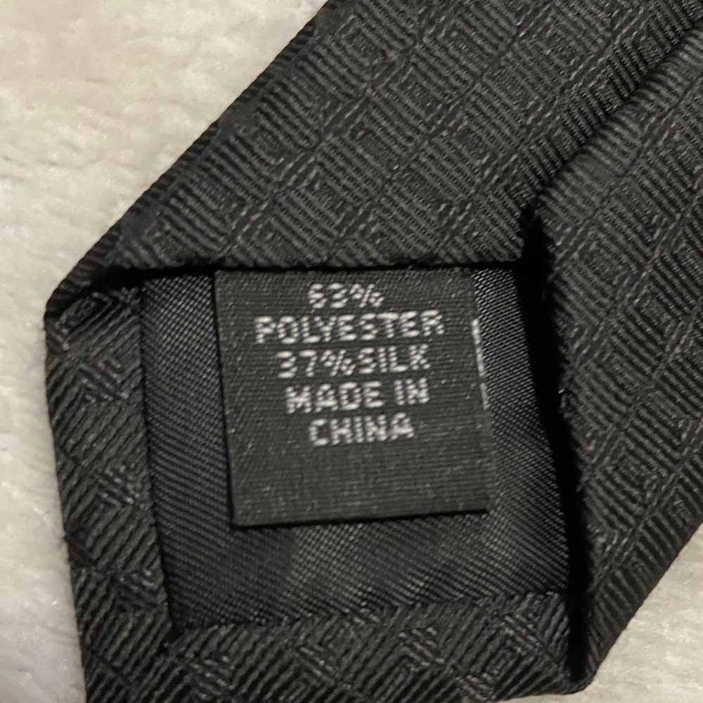 Calvin Klein Black Textured Grid Tie - Picture 4 of 4